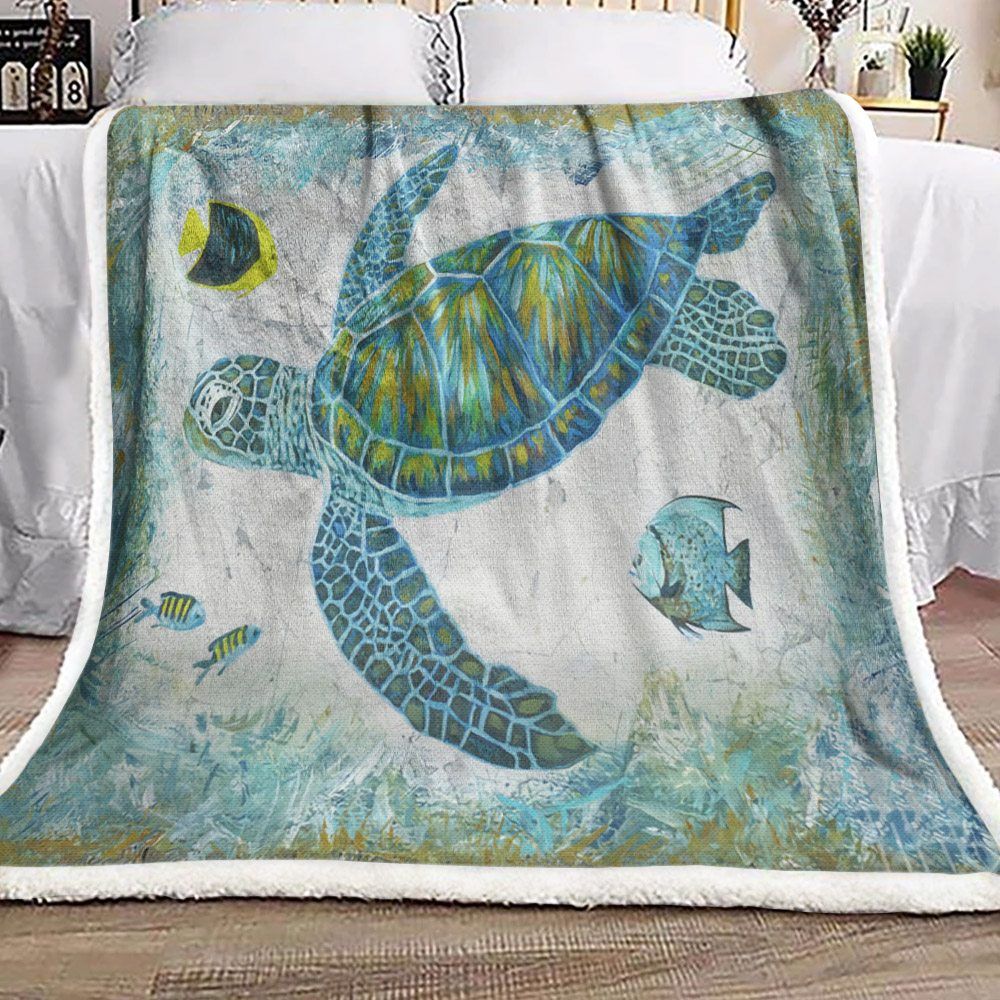 Turtle Sherpa Fleece Blanket
