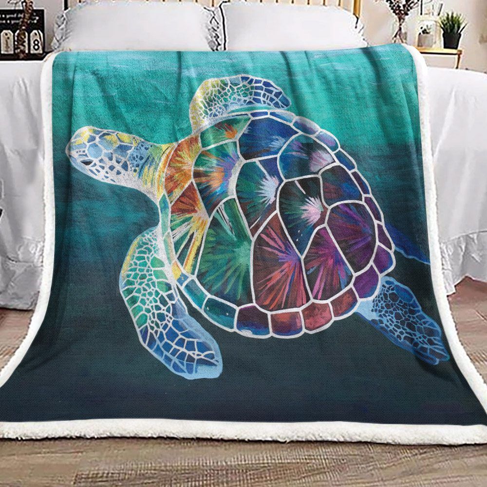 Turtle Sherpa Fleece Blanket
