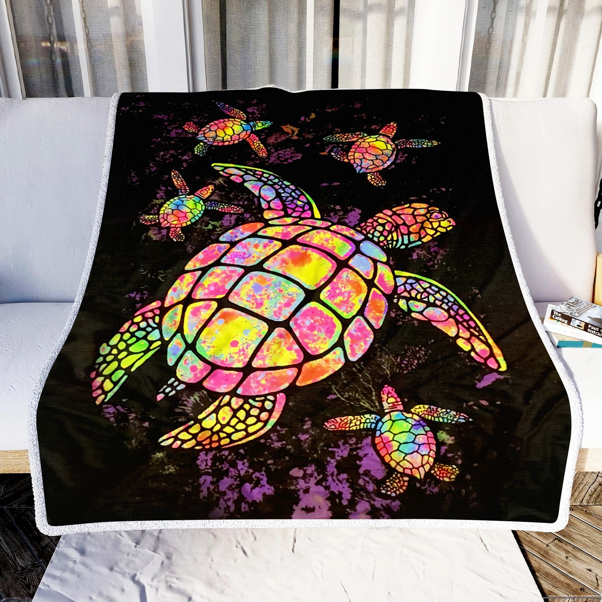 Turtle Watercolor Fleece Blanket