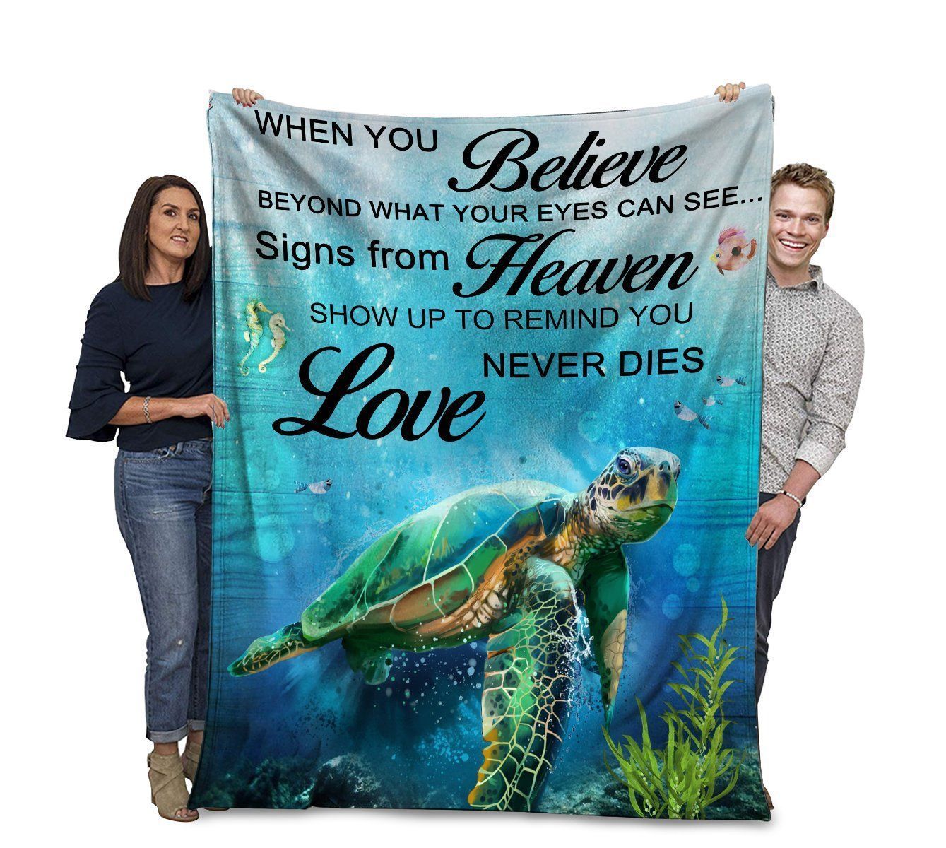Turtle When You Believe Beyond What Your Eyes Can See Fleece Blanket