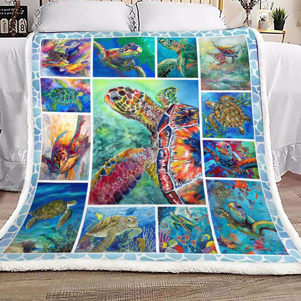 Turtle Sherpa Fleece Blanket