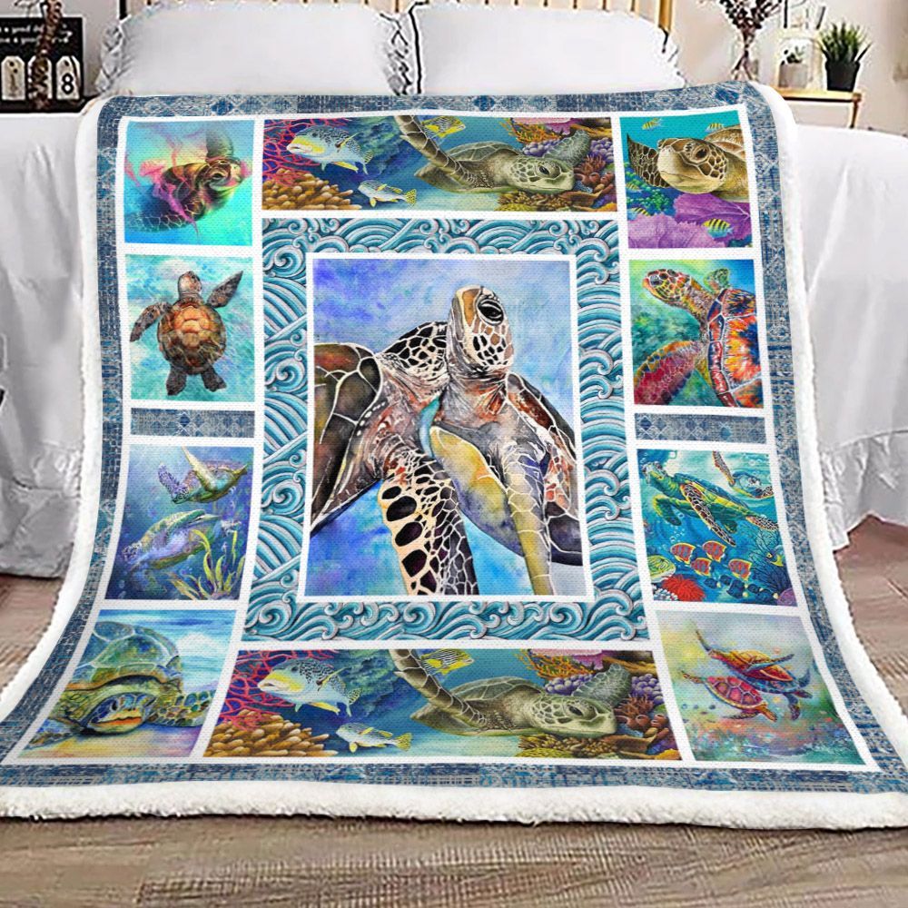 Turtle Sherpa Fleece Blanket