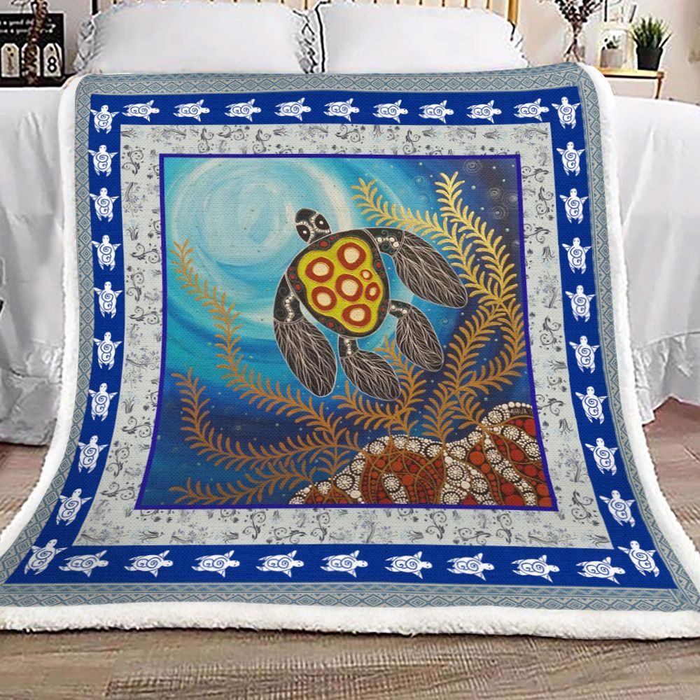 Turtle Sherpa Fleece Blanket