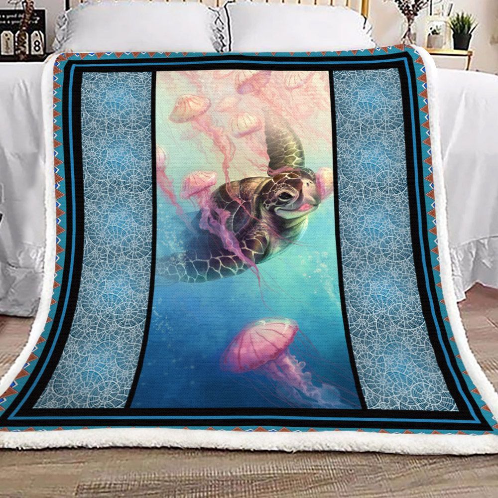 Turtle Sherpa Fleece Blanket