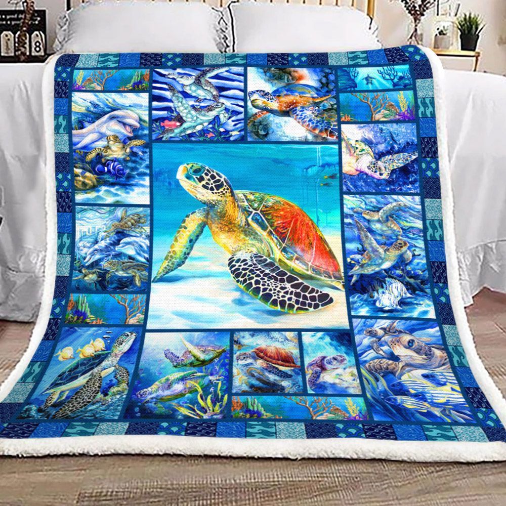 Turtle Sherpa Fleece Blanket