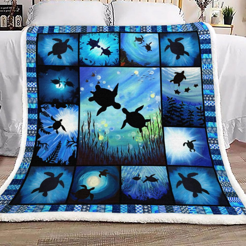 Turtle Sherpa Fleece Blanket
