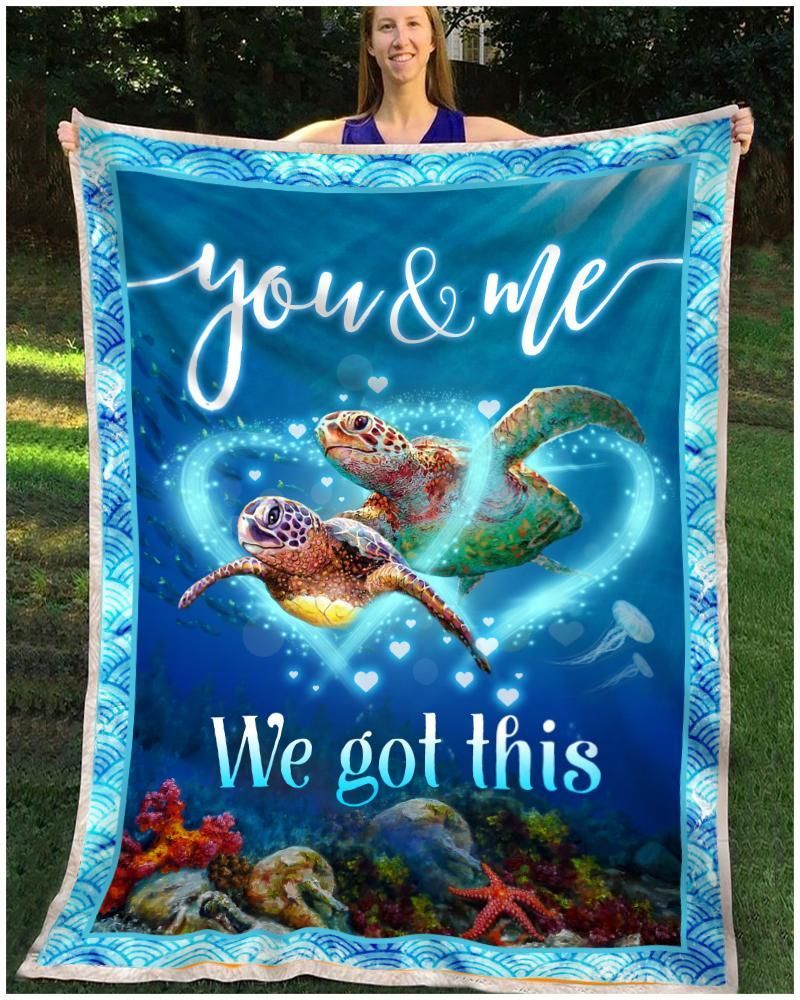 Turtle You And Me Sherpa Fleece Blanket
