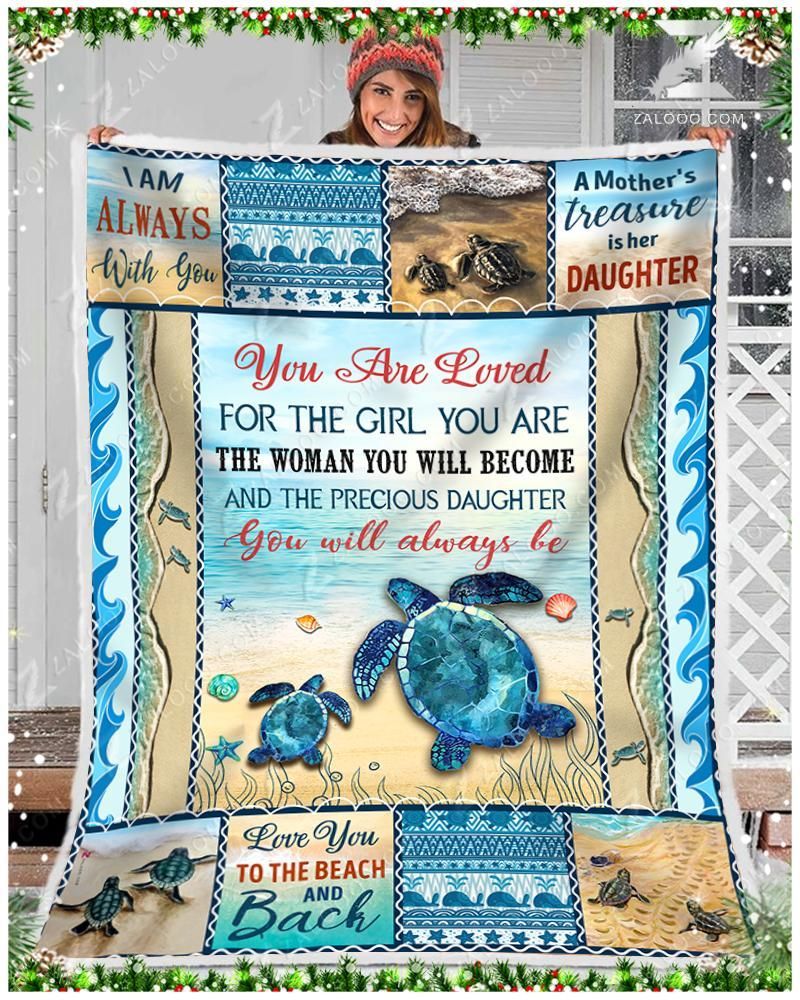 Turtle You Are Loved Sherpa Fleece Blanket