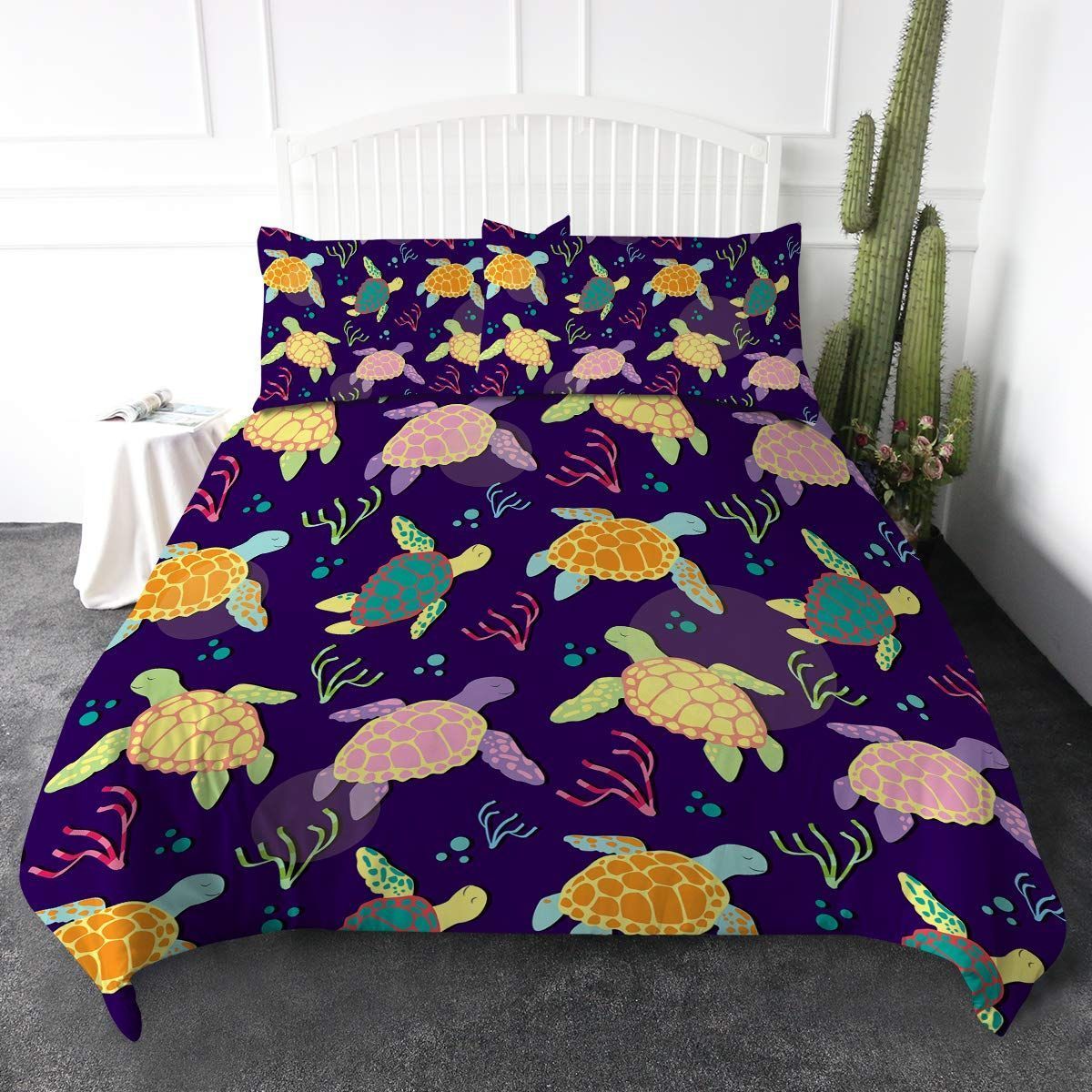 Turtles And Algae Underwater Bedding Set