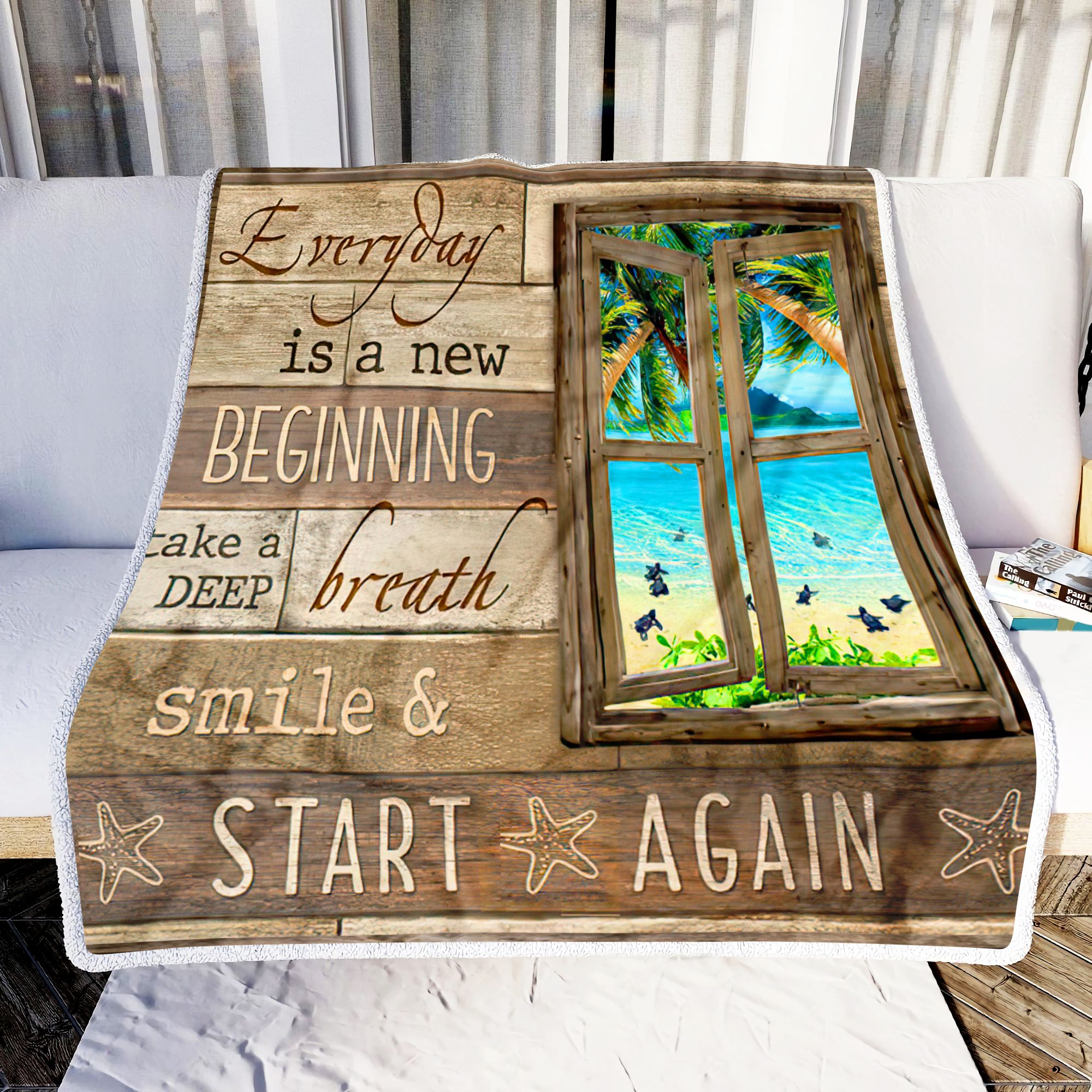 Turtles Beach Everyday Is A New Beginning Fleece Blanket