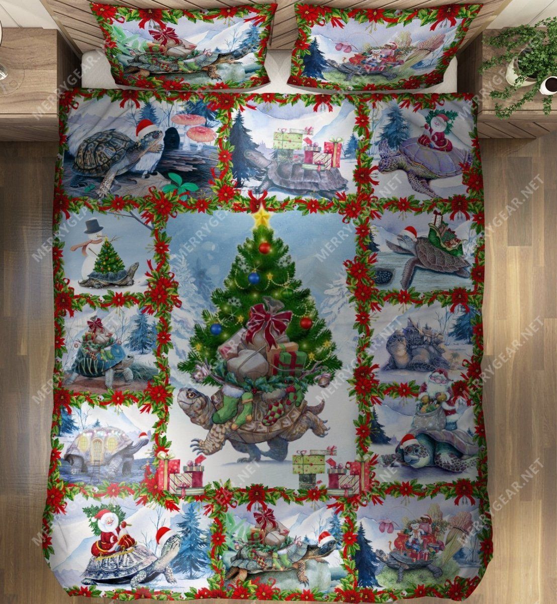 Turtles Bring Merry Christmas To You Bedding Set