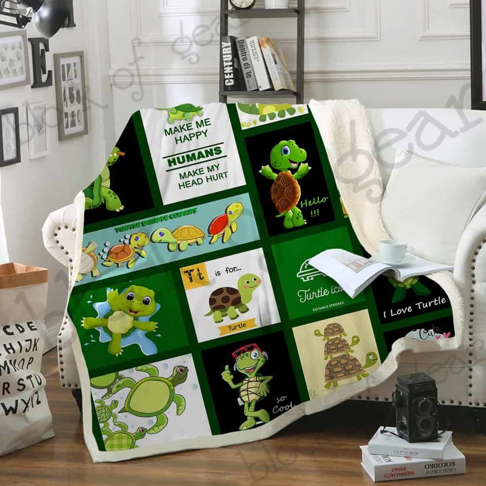Turtles Sherpa Fleece Blanket