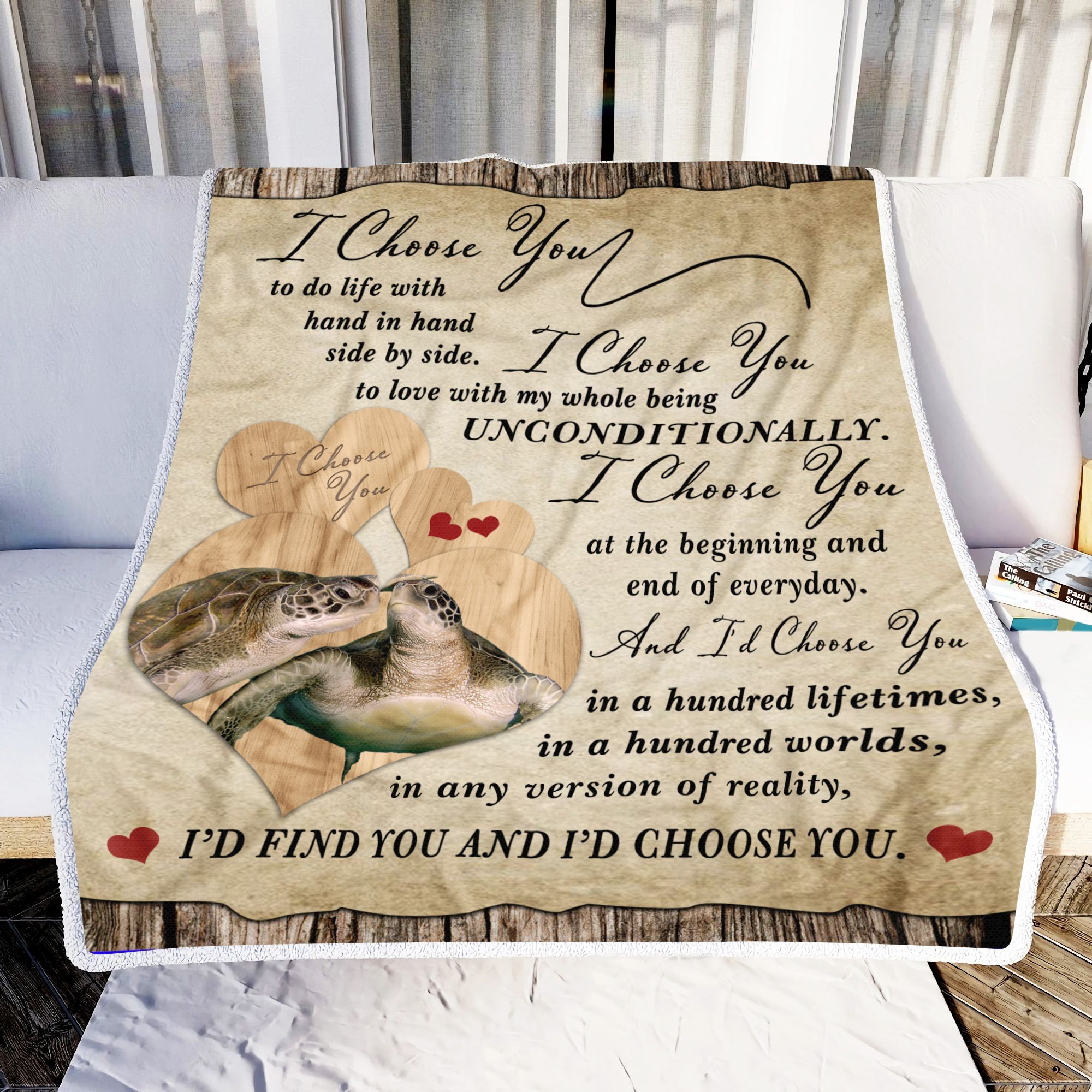 Turtles I Choose You Fleece Blanket