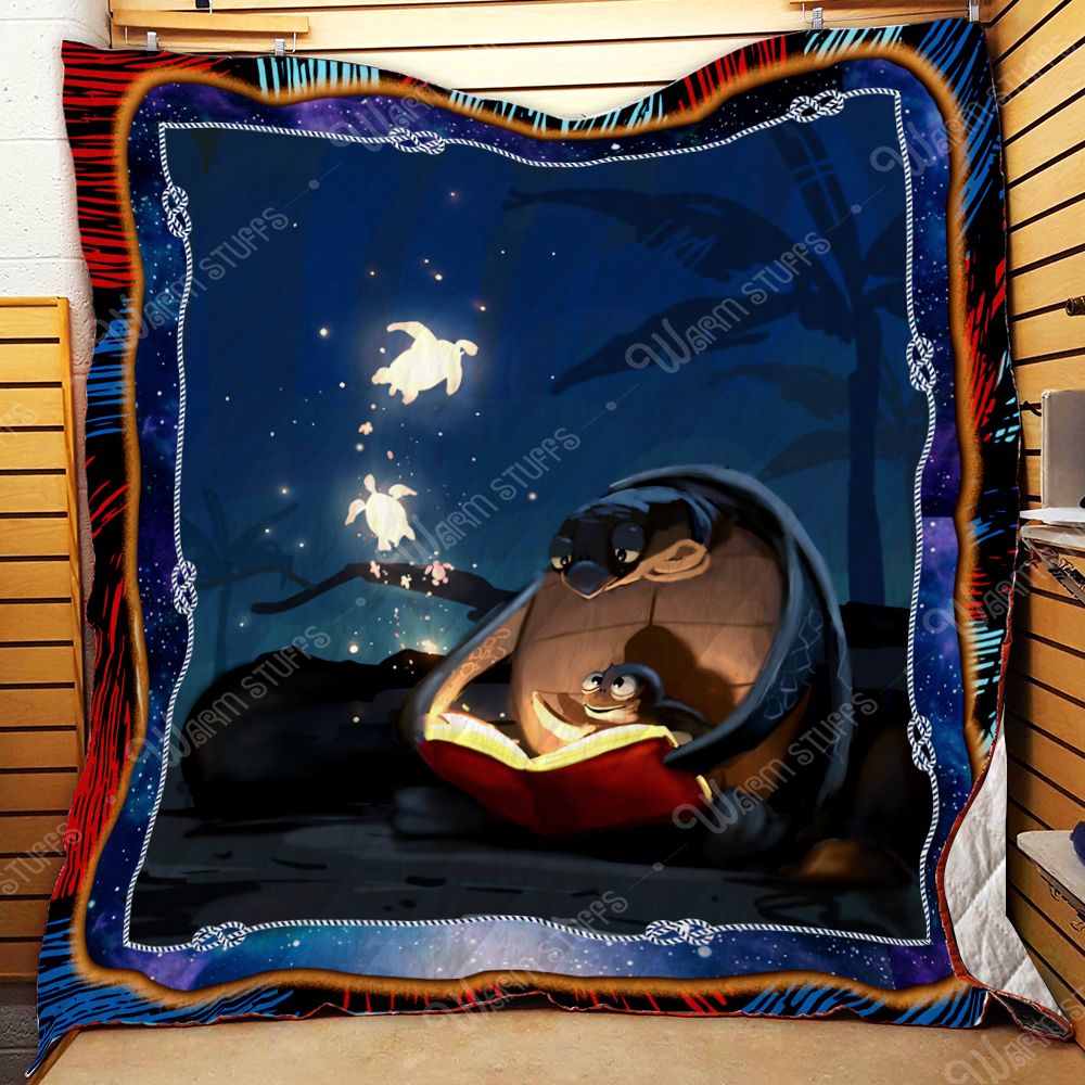 Turtles Reading Book Quilt Blanket Pn92 Dhc1312135Dd