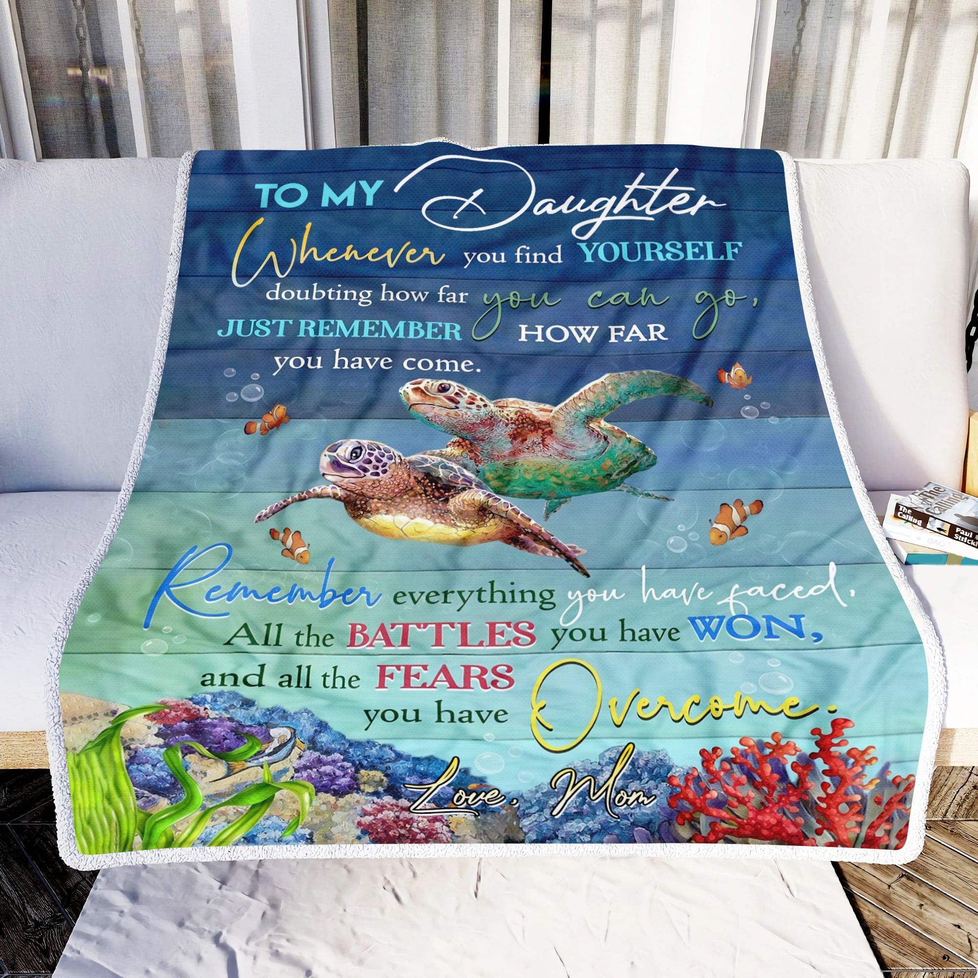 Turtles To My Daughter Fleece Blanket