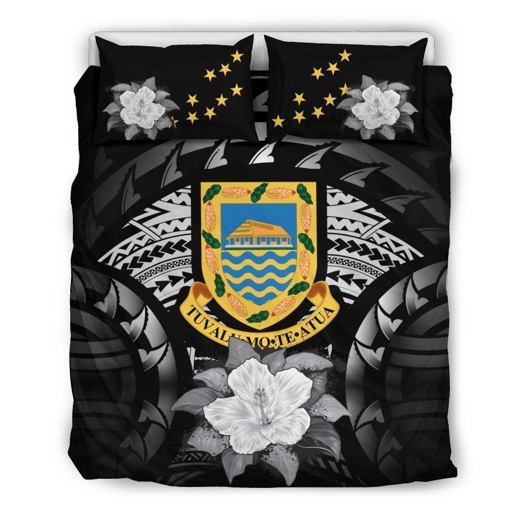 Tuvalu Gray Hibiscus Bedding Set