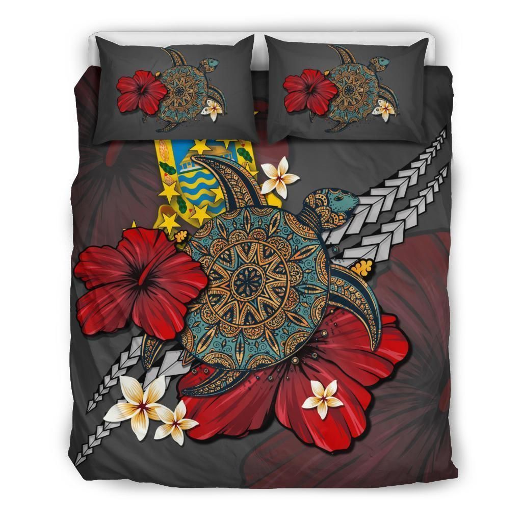 Tuvalu Gray Turtle Tribal Bedding Set