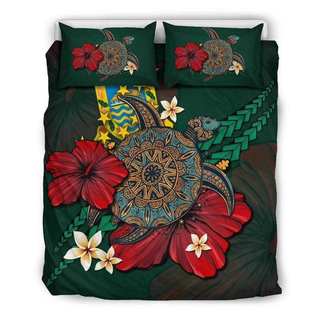 Tuvalu Green Turtle Tribal Bedding Set