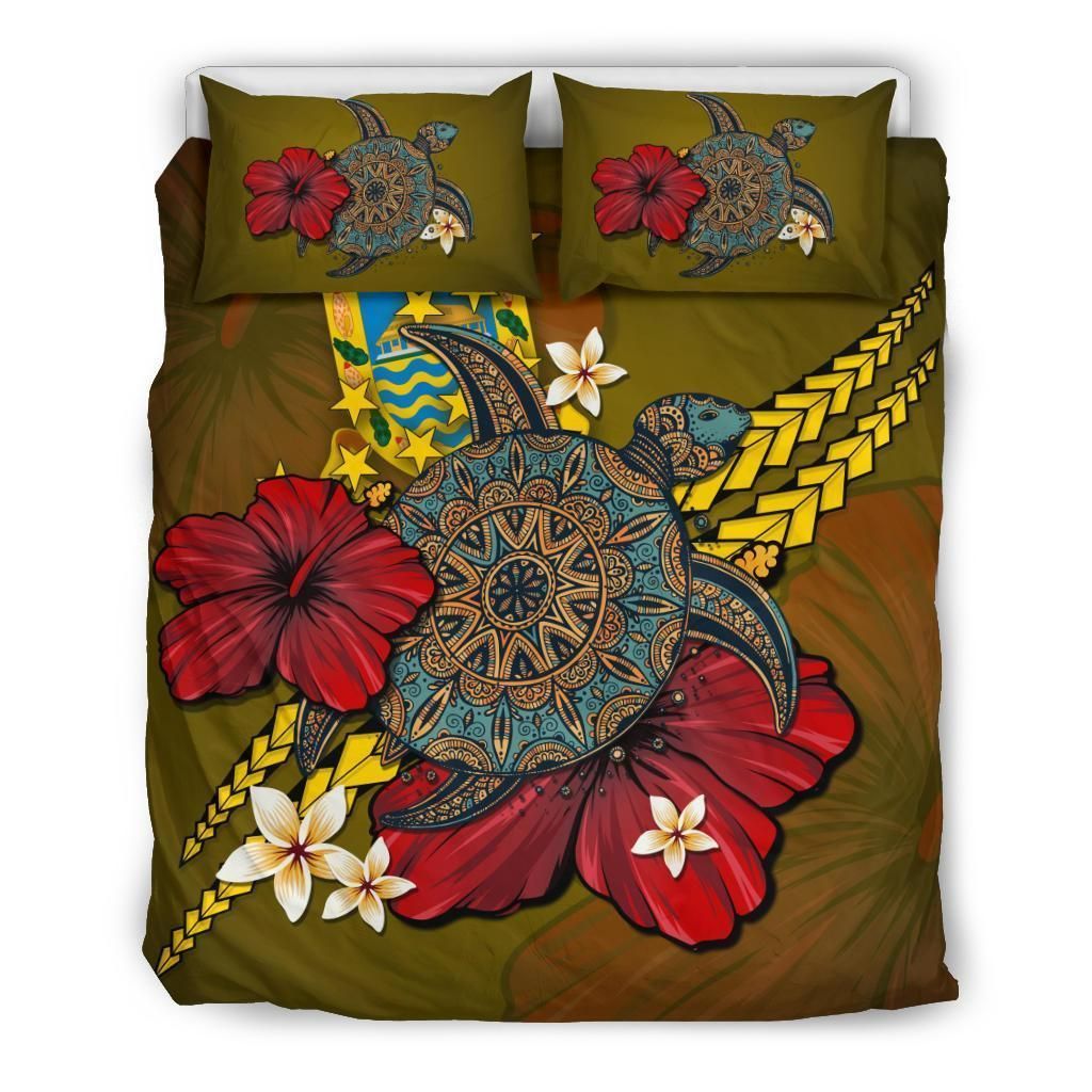 Tuvalu Yellow Turtle Tribal Bedding Set