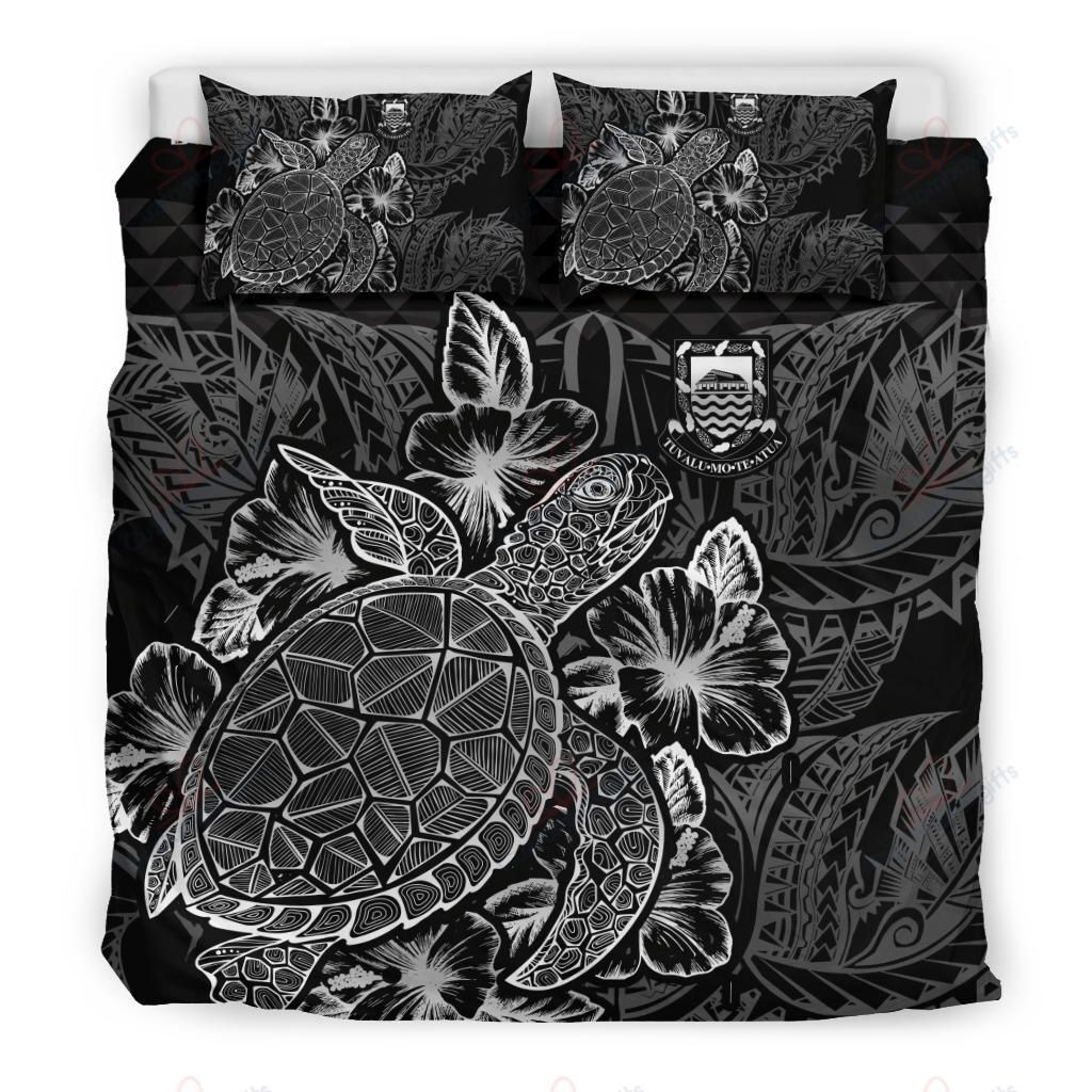 Tuvalublack Color Black Printed Bedding Set