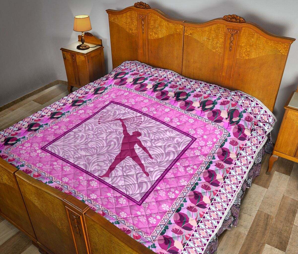 TWIRLING BOY FLOWER PINK QUILT DHC281111014DD