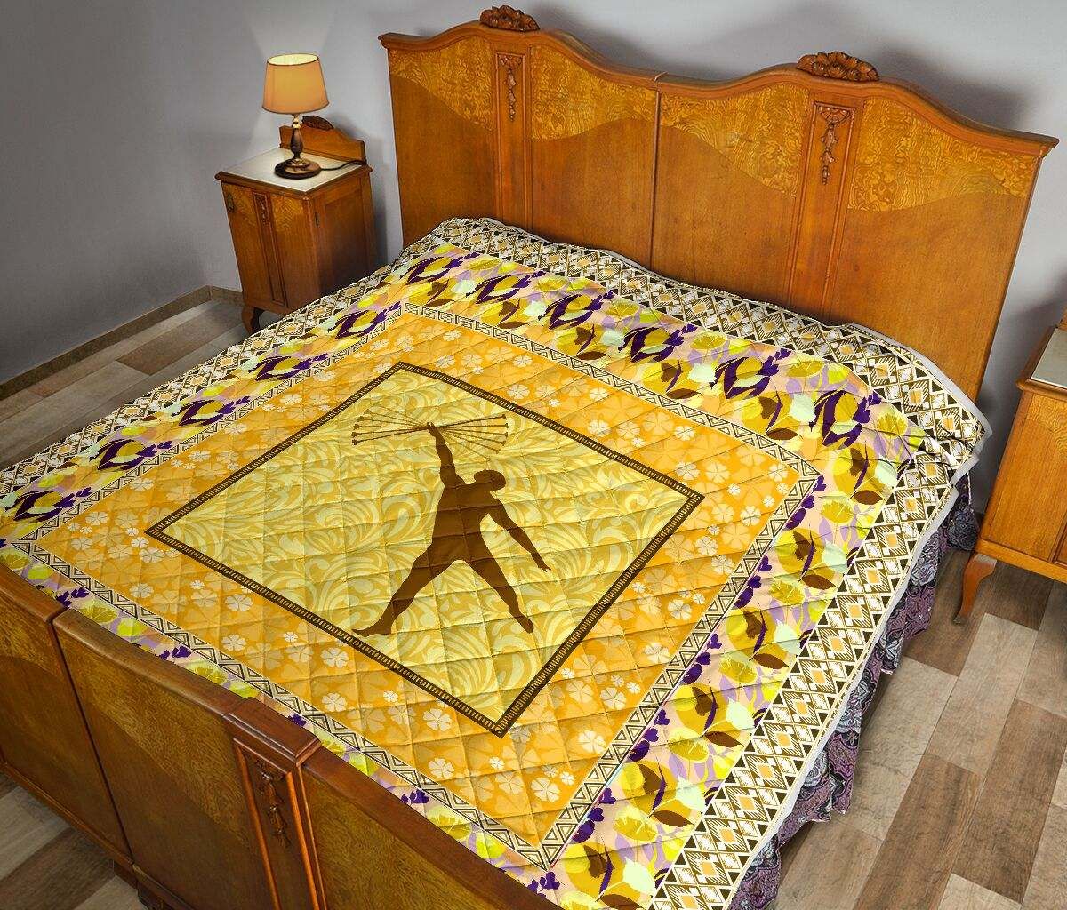 TWIRLING BOY YELLOW FLOWER QUILT DHC281111142DD