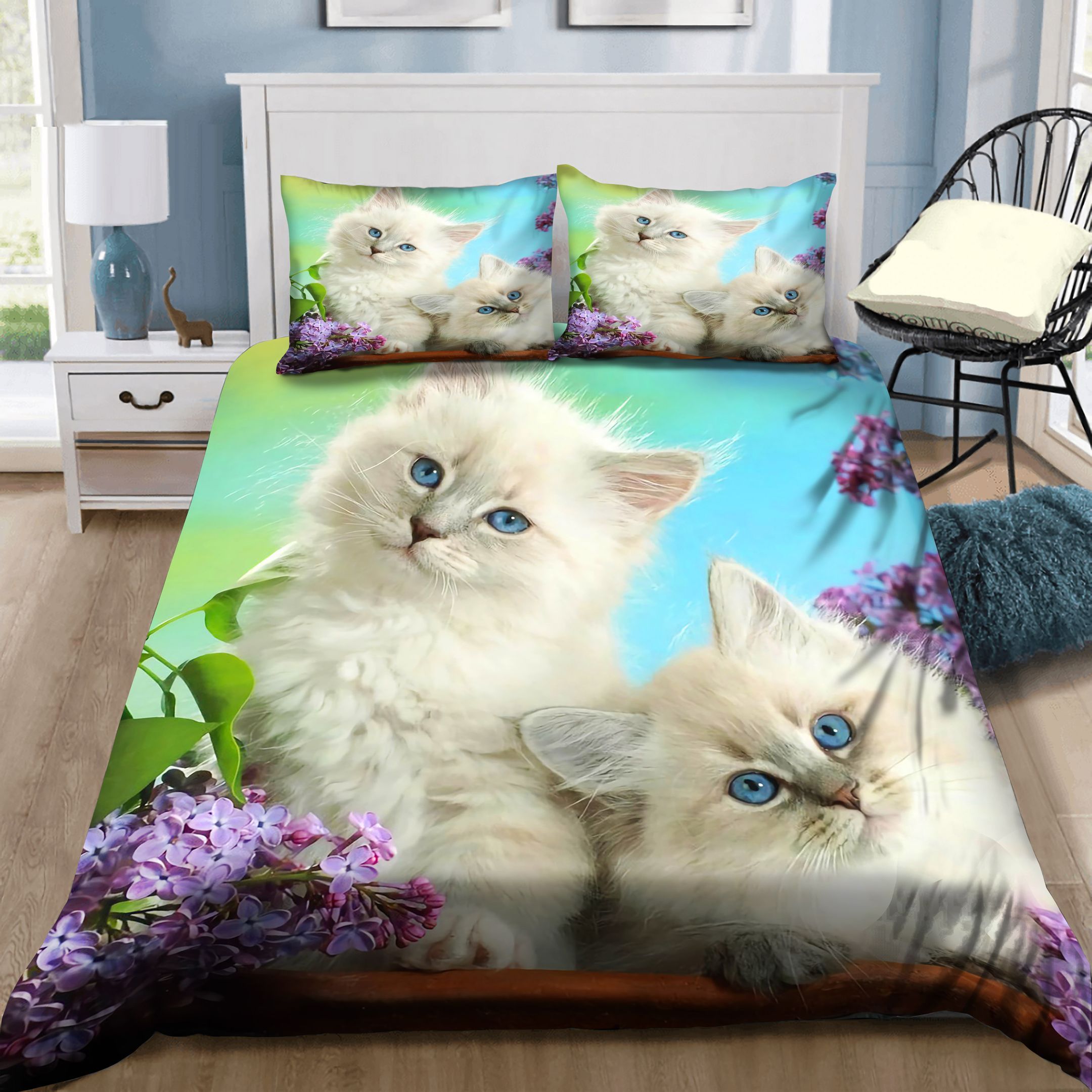 Two Lovely Cat Bedding Set