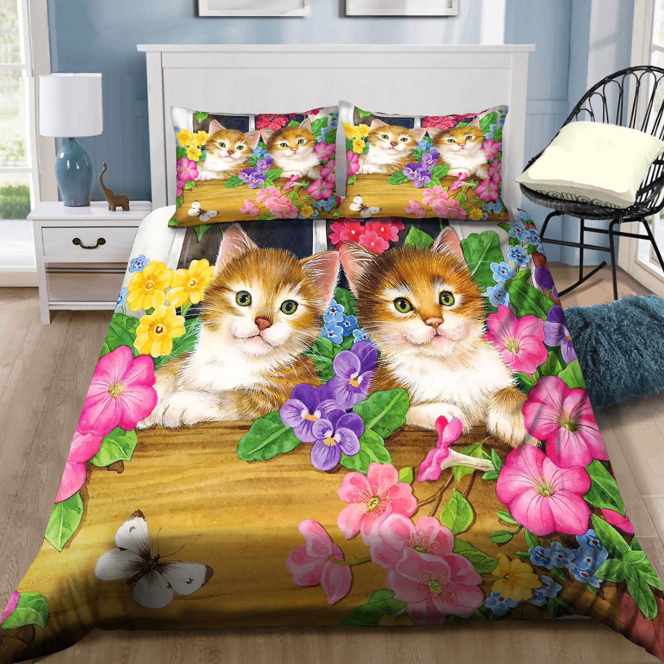 Two Lovely Cats Bedding Set