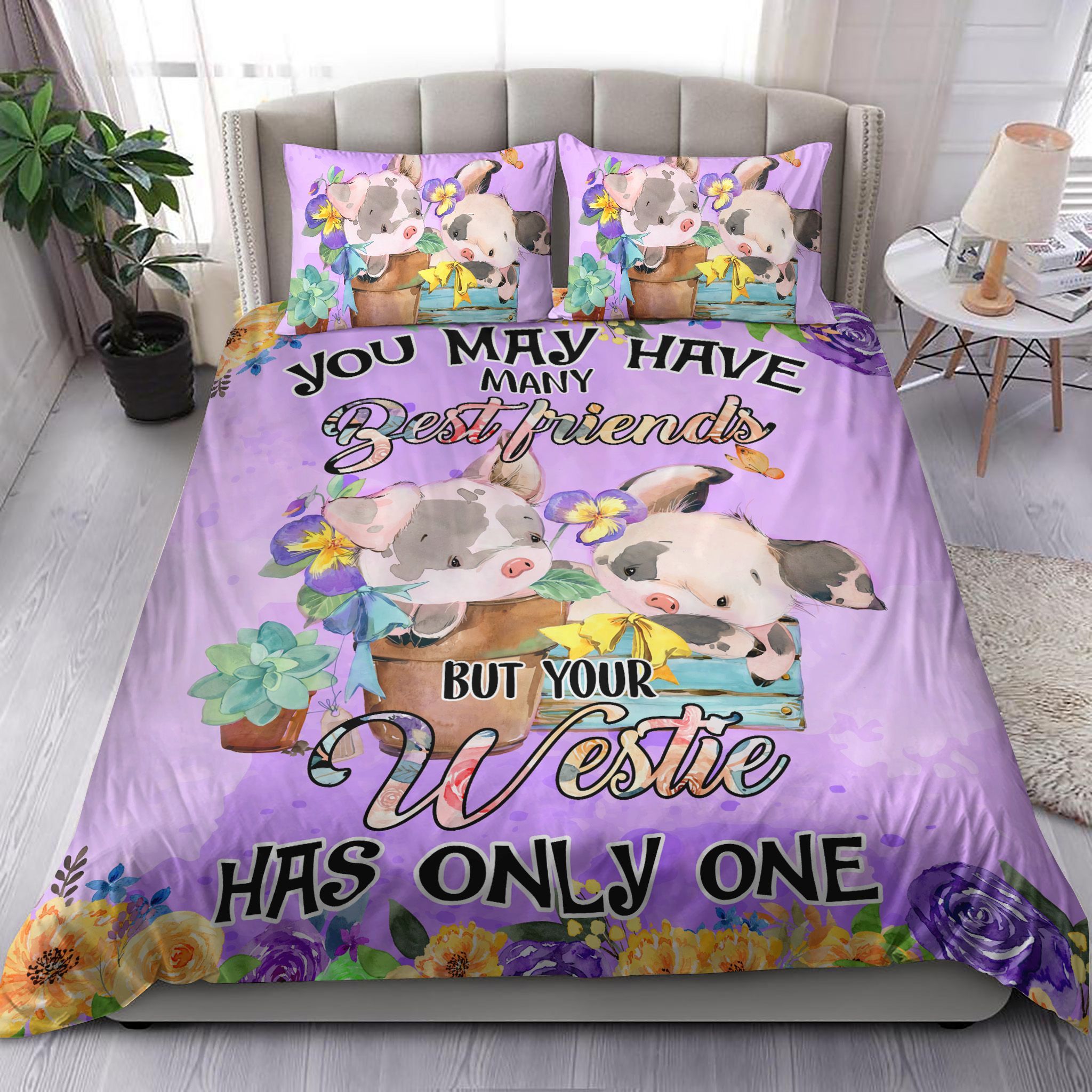 Two Pigs Are Friends Bedding Set