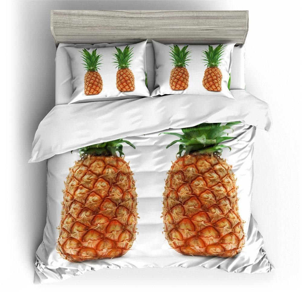 Two Pineapples Symmetry Printed Bedding Set