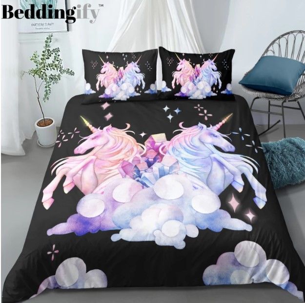 Two Unicorns On Bedding Set