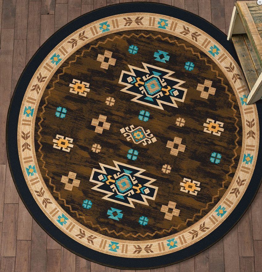 Two Valleys Native American Round Carpet