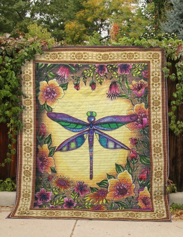 Ty2504 Dragonfly Flowers Quilt Christmas Gift Dhc16122799Dd