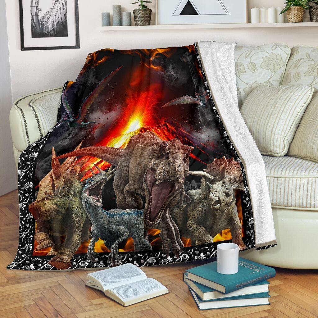 Tyrannosaurus Dinosaur Sherpa Fleece Blanket