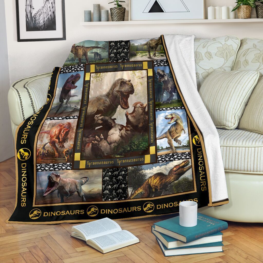 Tyrannosaurus Dinosaur Sherpa Fleece Blanket