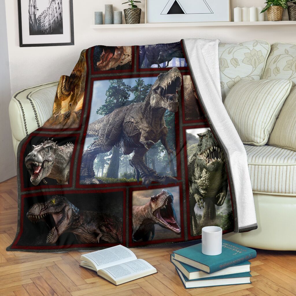 Tyrannosaurus Dinosaur Sherpa Fleece Blanket