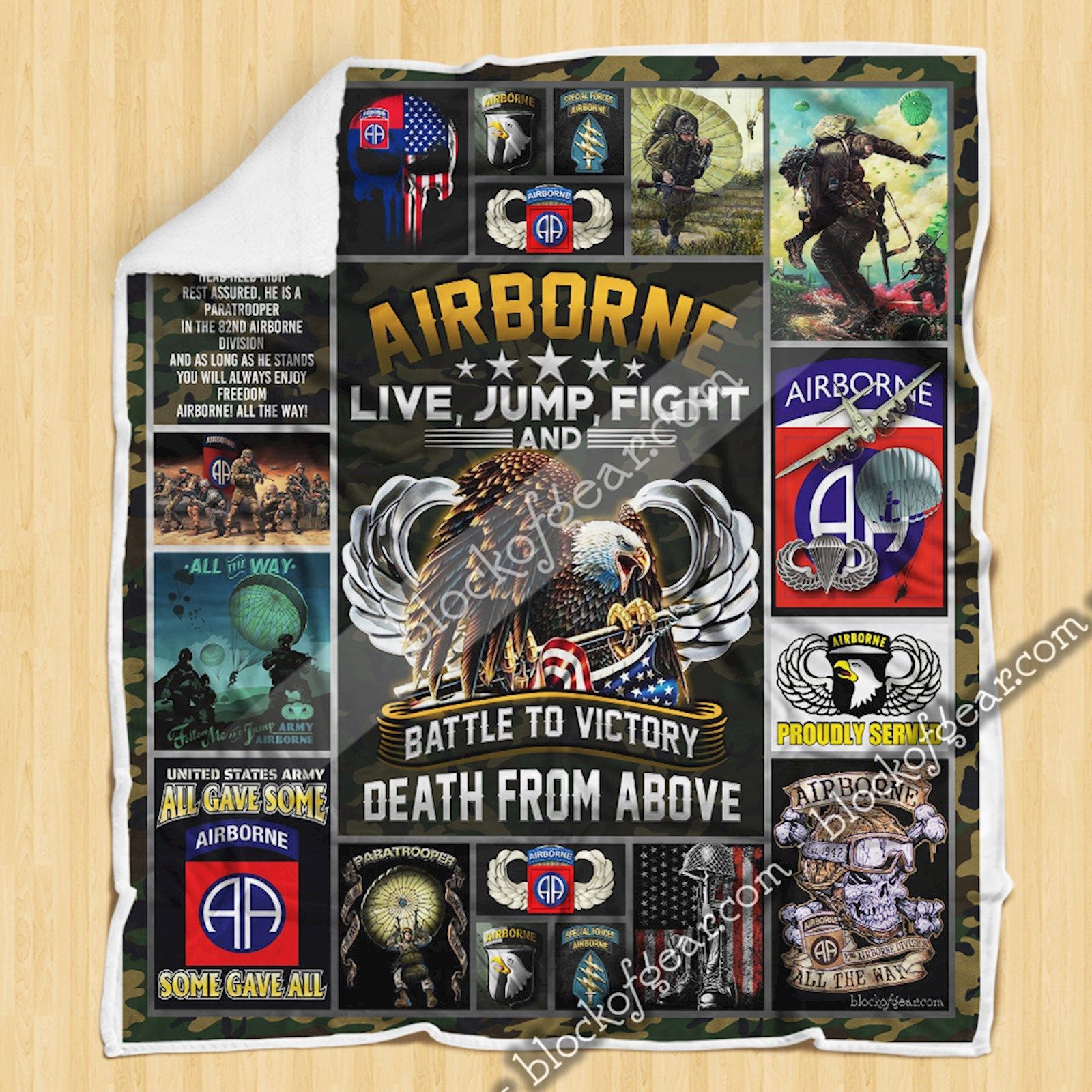 U.S. Airborne Proudly Served Sherpa Fleece Blanket