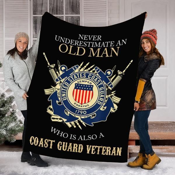 U.S Coast Guard Veteran Sherpa Fleece Blanket
