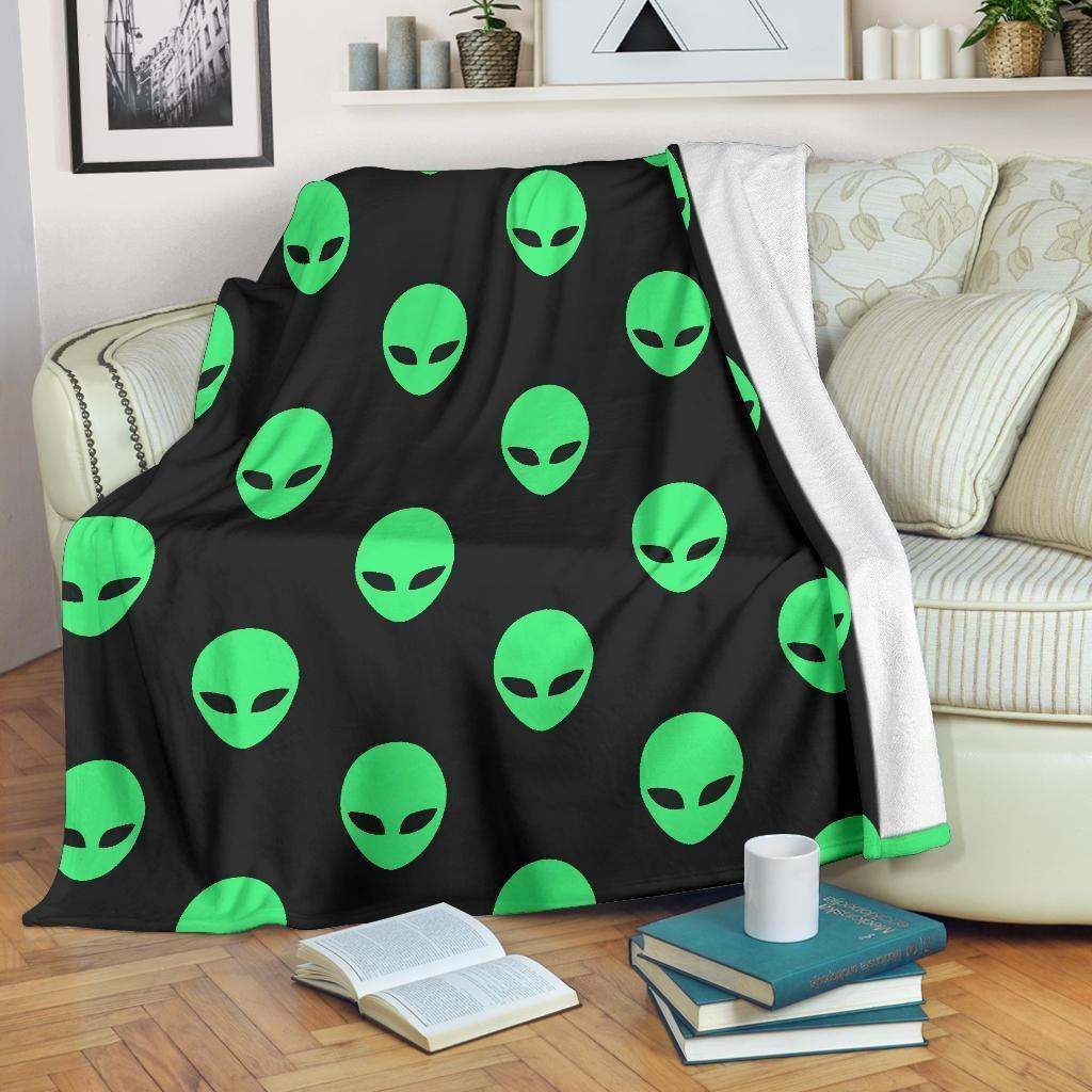 Ufo Alien Sherpa Fleece Blanket
