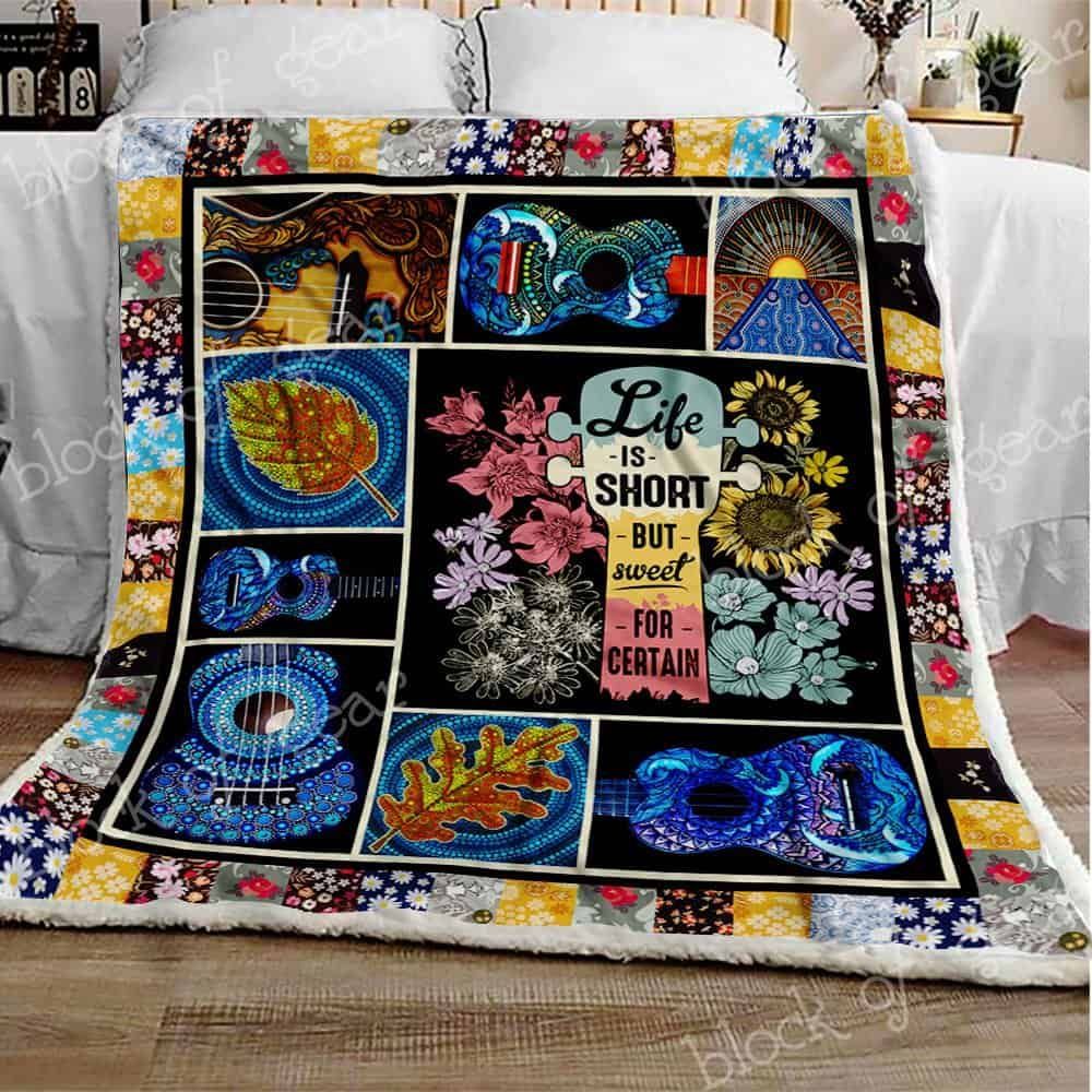 Ukulele Fleece Blanket