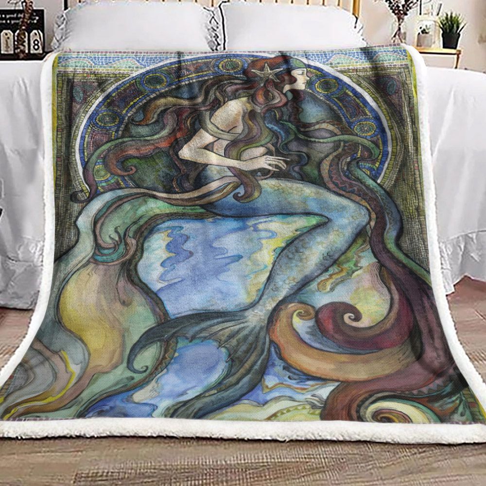 Under The Sea A Mermaid Sherpa Fleece Blanket