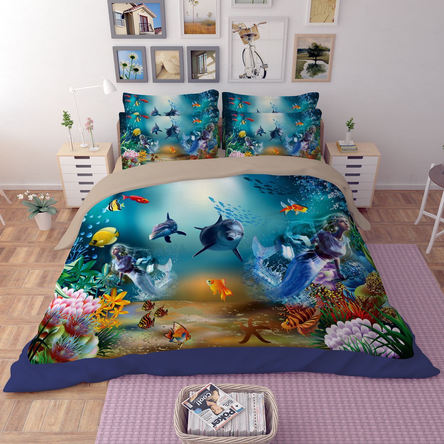 Underwater World Dolphin Coral Bedding Set
