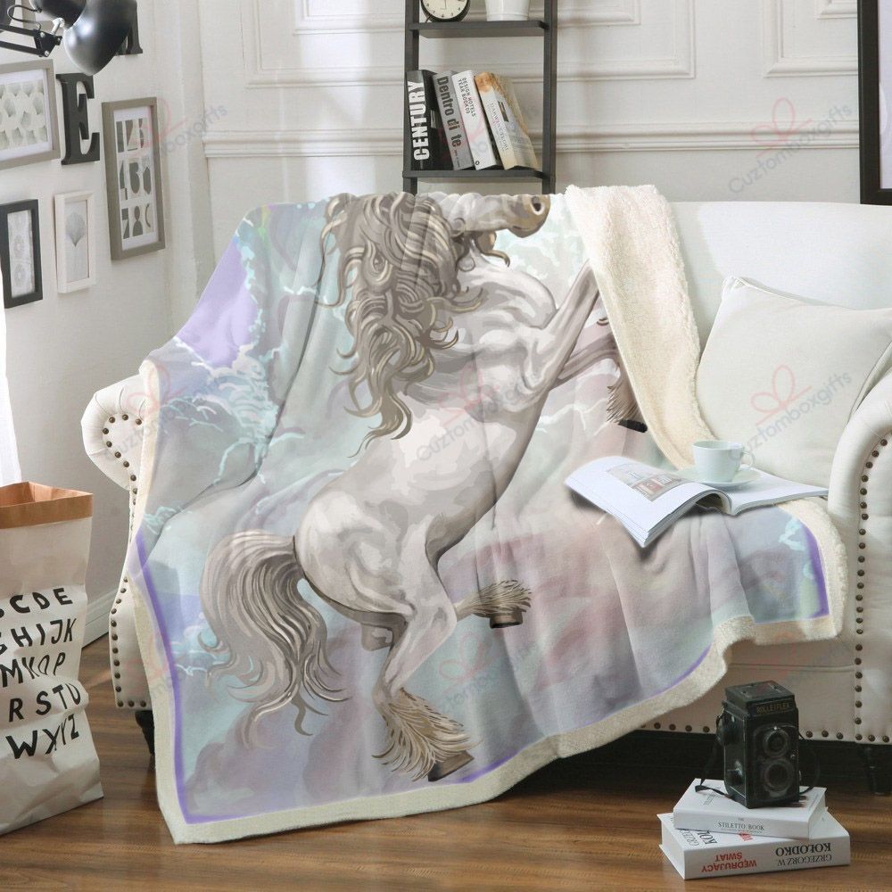 Unicorn Sherpa Fleece Blanket