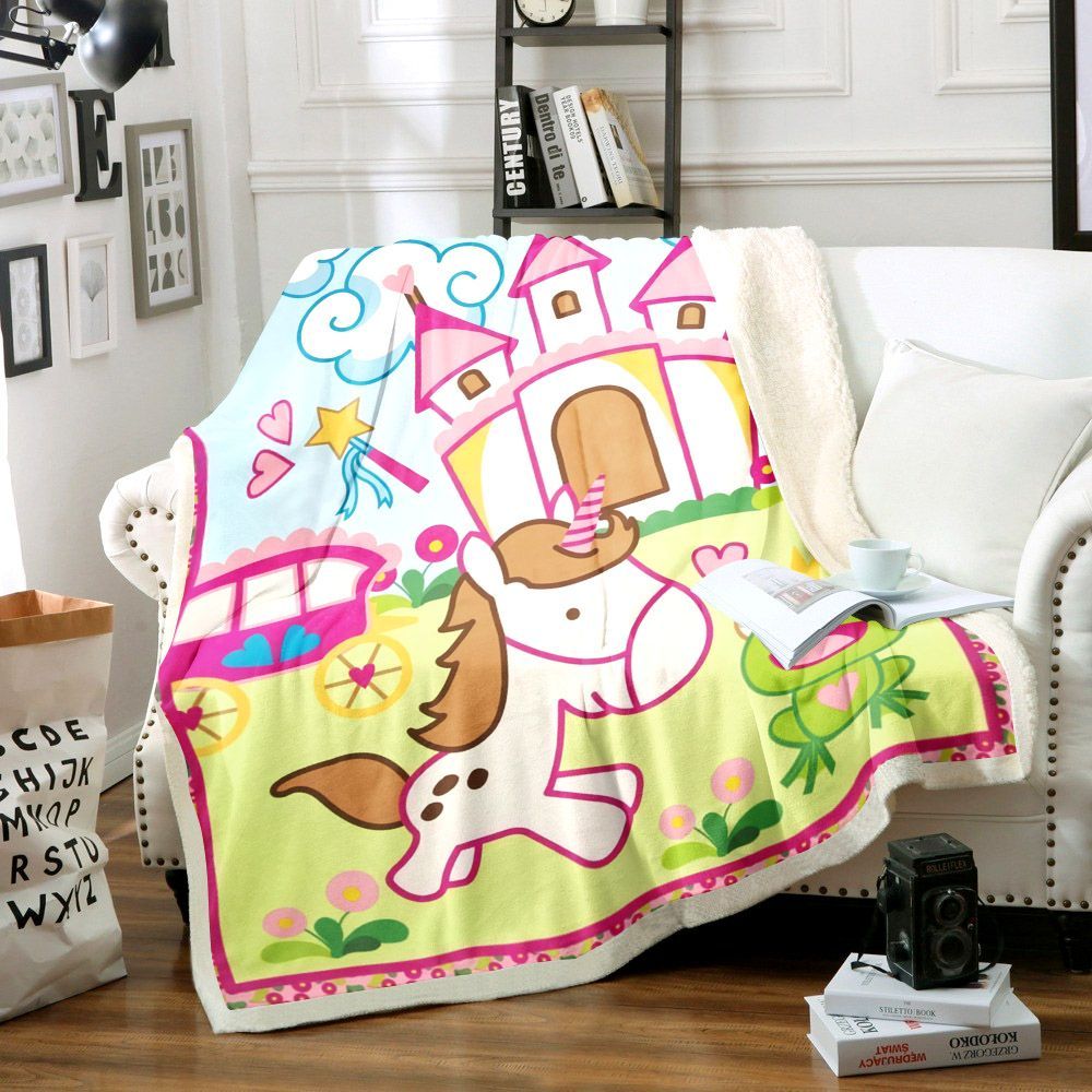 Unicorn Sherpa Fleece Blanket