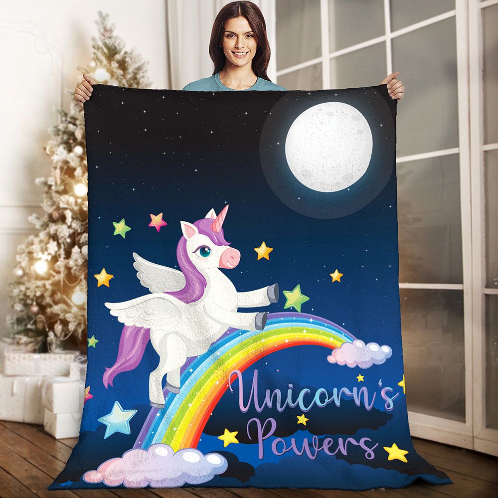 Unicorn Sherpa Fleece Blanket