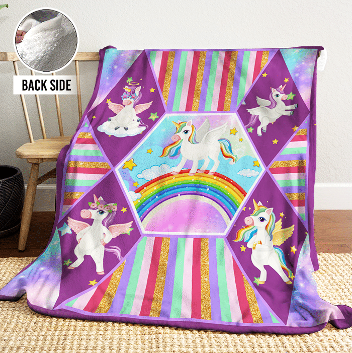 Unicorn Sherpa Fleece Blanket