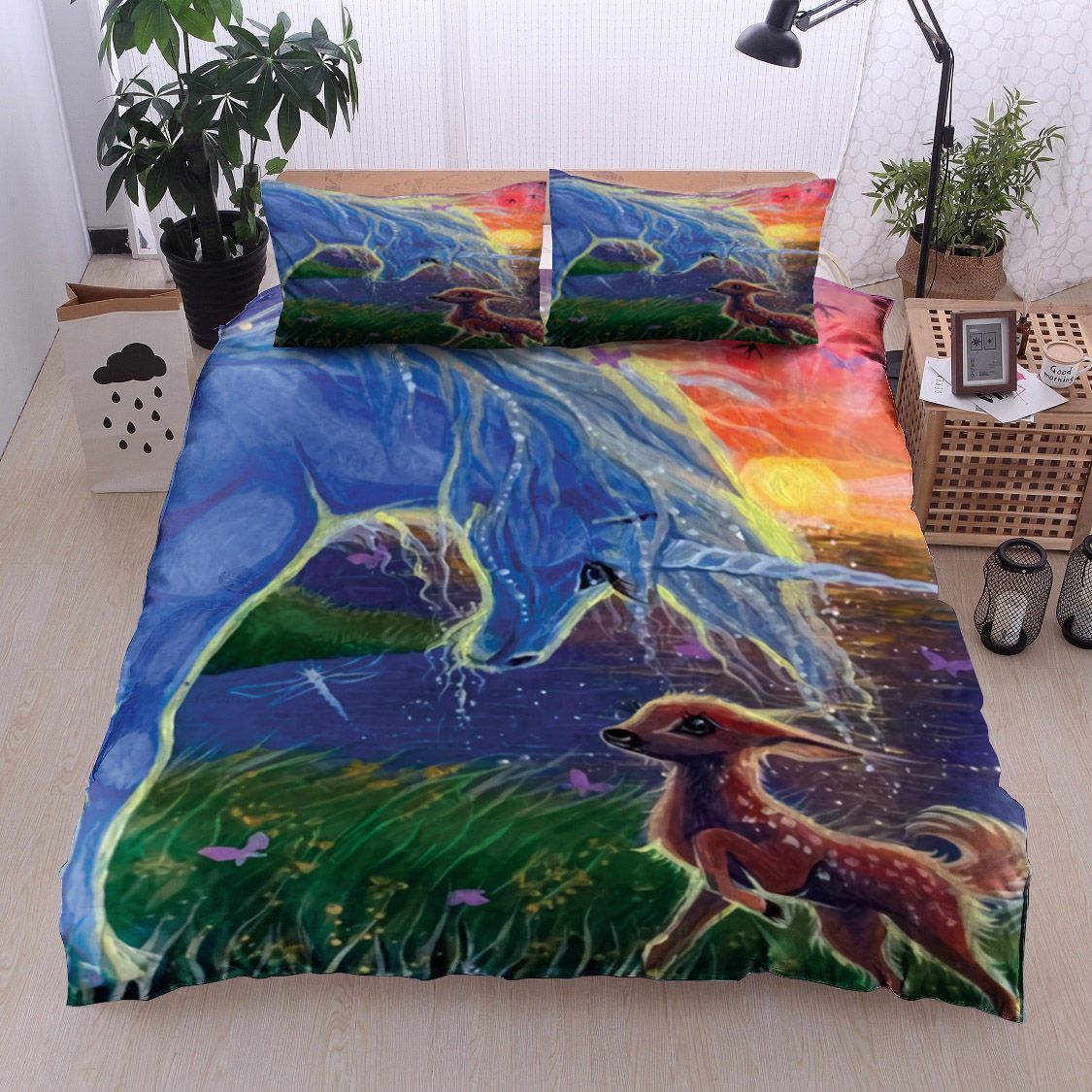 Unicorn And Little Deer Bedding Set