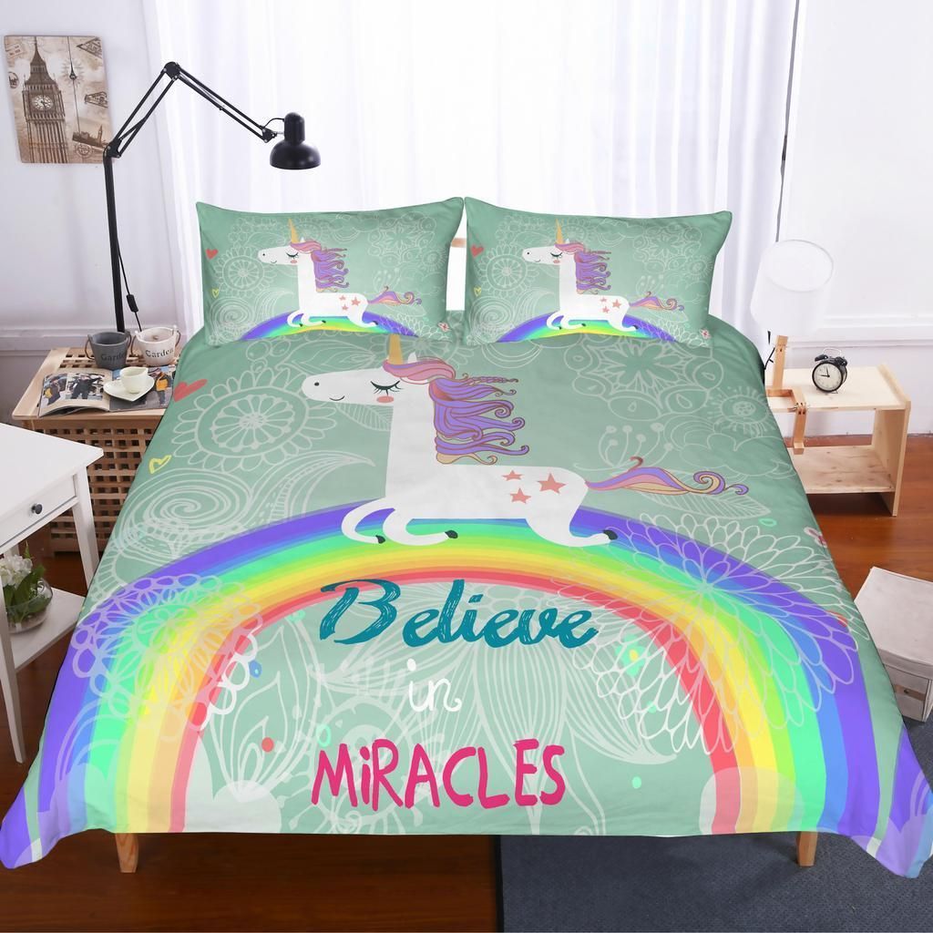 Unicorn Believe In Miracles Bedding Set