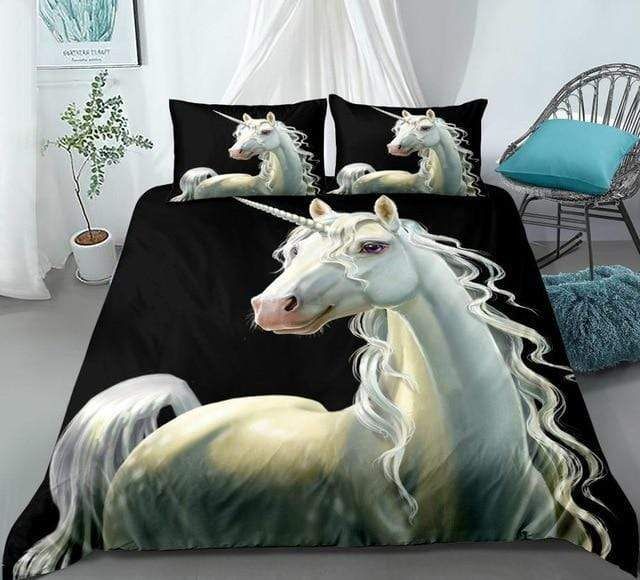 Unicorn Black White Bedding Set