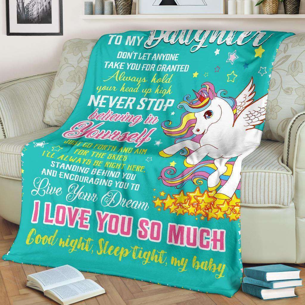 Unicorn Blanket I Love You So Much Gift For Daughter